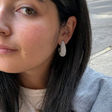 Sloane Crystal Hoop Earrings - Silver/Pavé