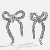 Suki Bow Earrings - Silver/Pavé