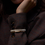 Helena Crystal Hinge Bangle - Gold/Pavé