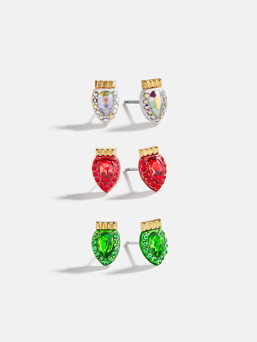 Merry & Bright Holiday Earring Set - Classic Christmas Lights