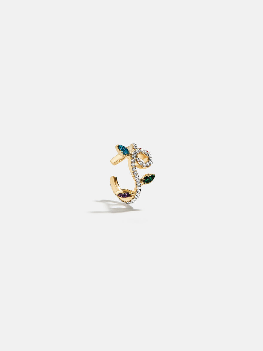 Merry & Bright Christmas Ear Cuff - Gold/Multi