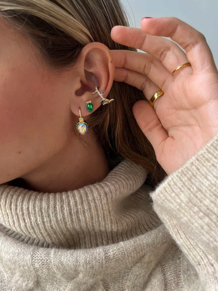 Merry & Bright Christmas Ear Cuff - Gold/Multi