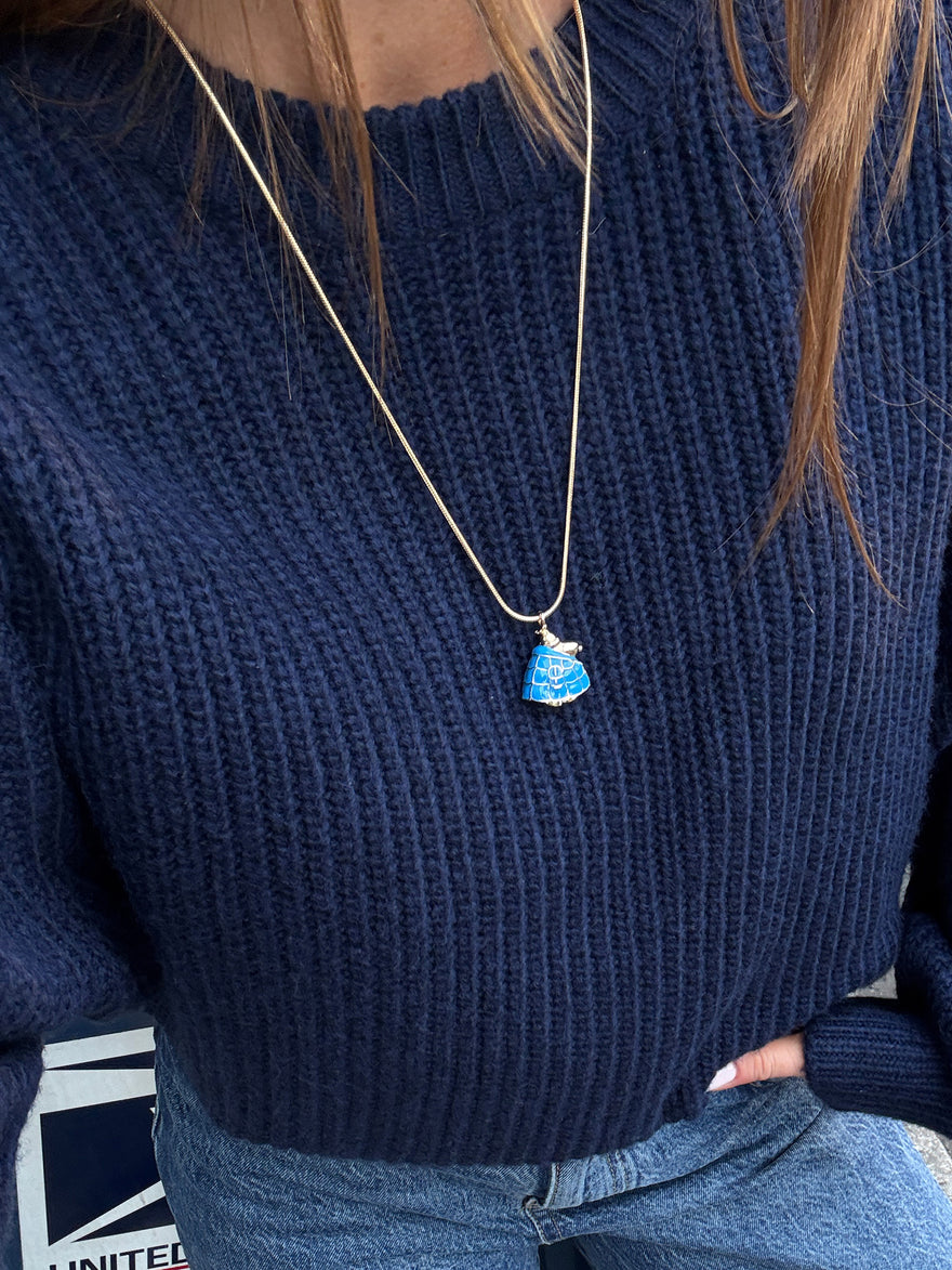 Peanuts Snoopy Puffer Jacket Necklace - Blue