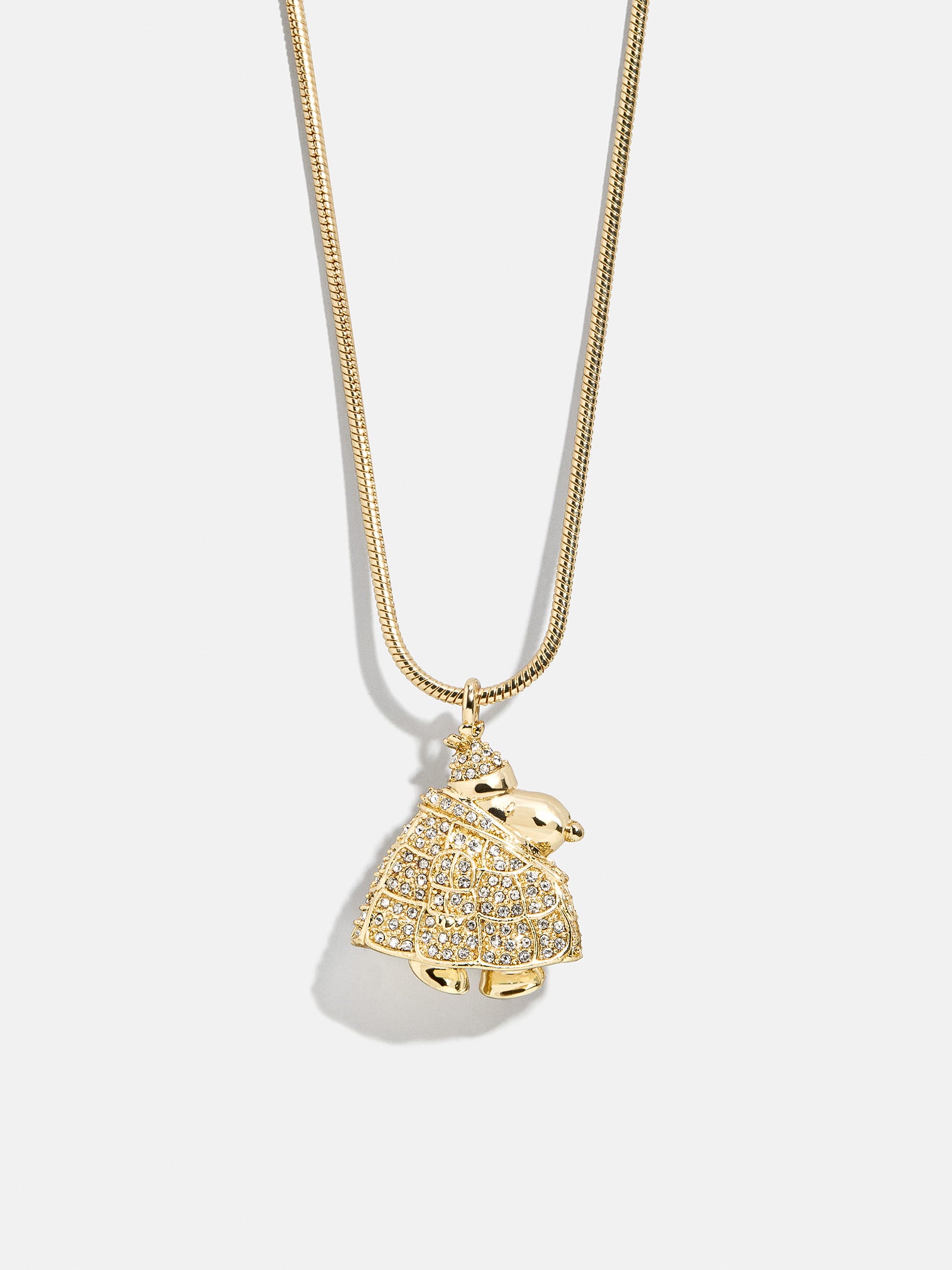 Peanuts Snoopy Puffer Jacket Necklace - Gold/Pavé
