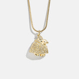 Peanuts Snoopy Puffer Jacket Necklace - Gold/Pavé