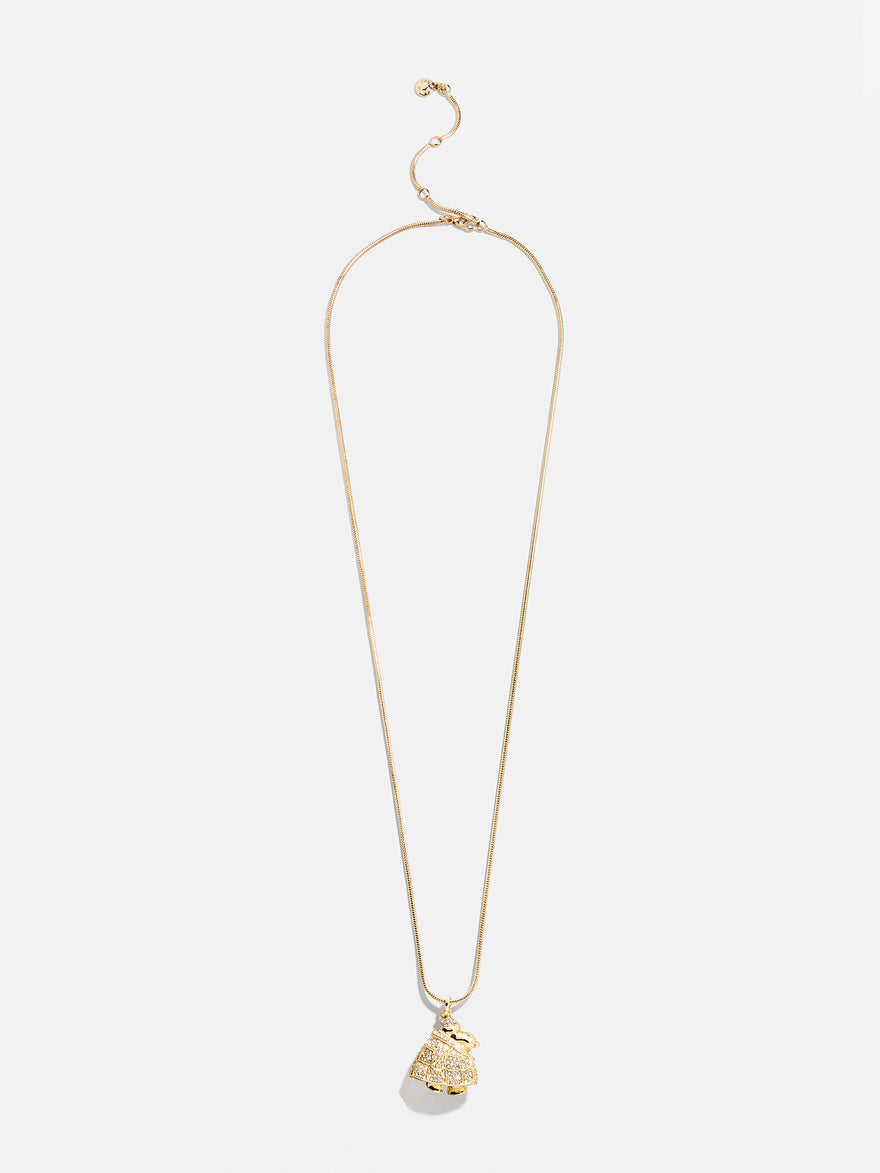 Peanuts Snoopy Puffer Jacket Necklace - Gold/Pavé