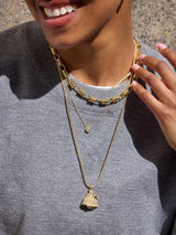 BaubleBar Peanuts Snoopy Puffer Jacket Necklace - Gold/Pavé - 
    Statement pendant on a gold chain 
  

