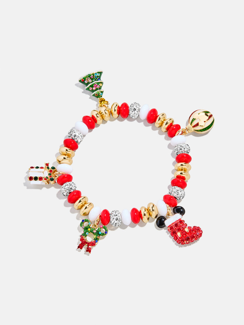 BaubleBar Disney Mickey Mouse Christmas Charm Bracelet - Red/Green - 
    Disney beaded bracelet
  
