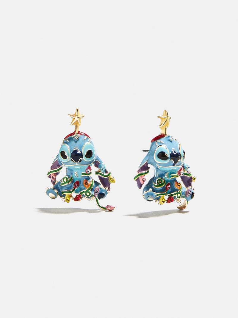 Disney Stitch Christmas Lights Earrings - Blue