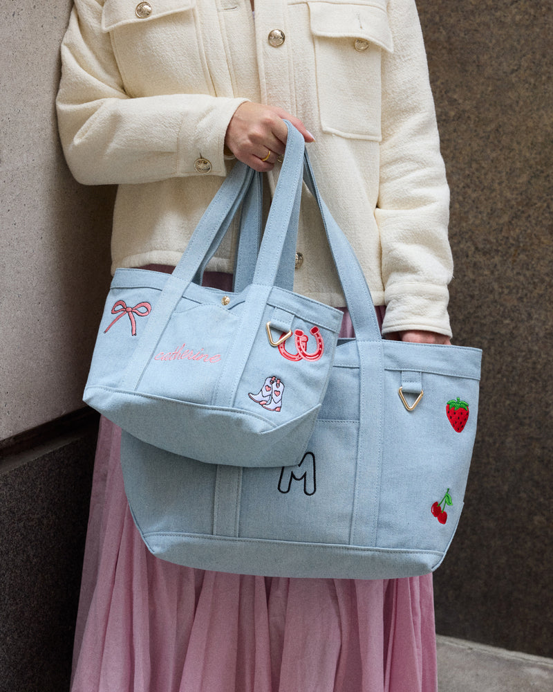 BaubleBar Light Denim - 
    Hand select 5 icons to personalize your tote
  
