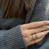 Gina 14K Gold Ring Set - Gold/Silver