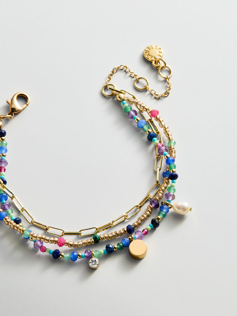 Rowan Semi-Precious Layered Bracelet - Positano