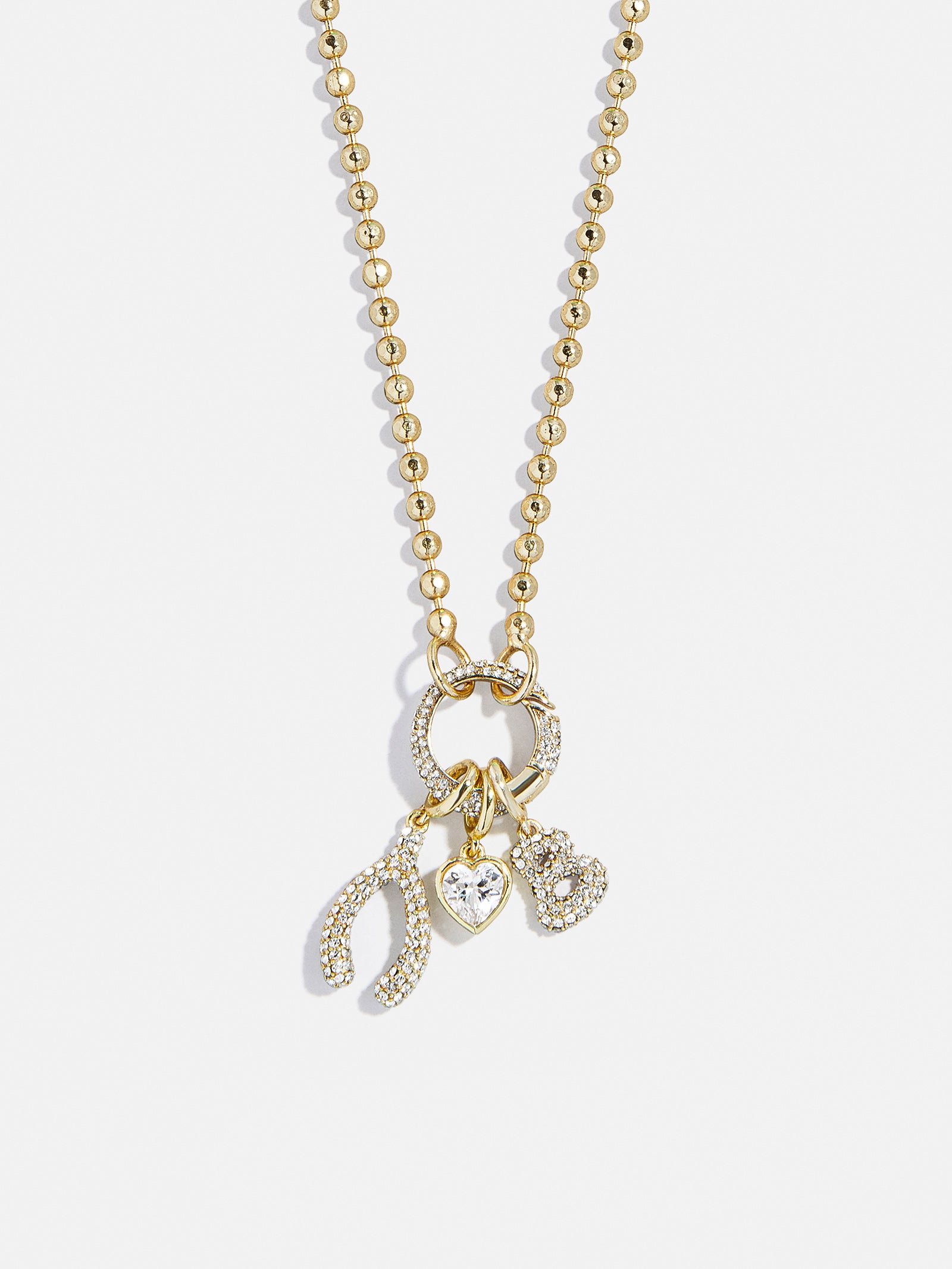 Cluster Charm Necklace Chain - Ball Chain & Charm Ring