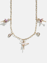 BaubleBar En Pointe Kids’ Charm Necklace - Ballet - 
    Gold paperclip chain with charms
  
