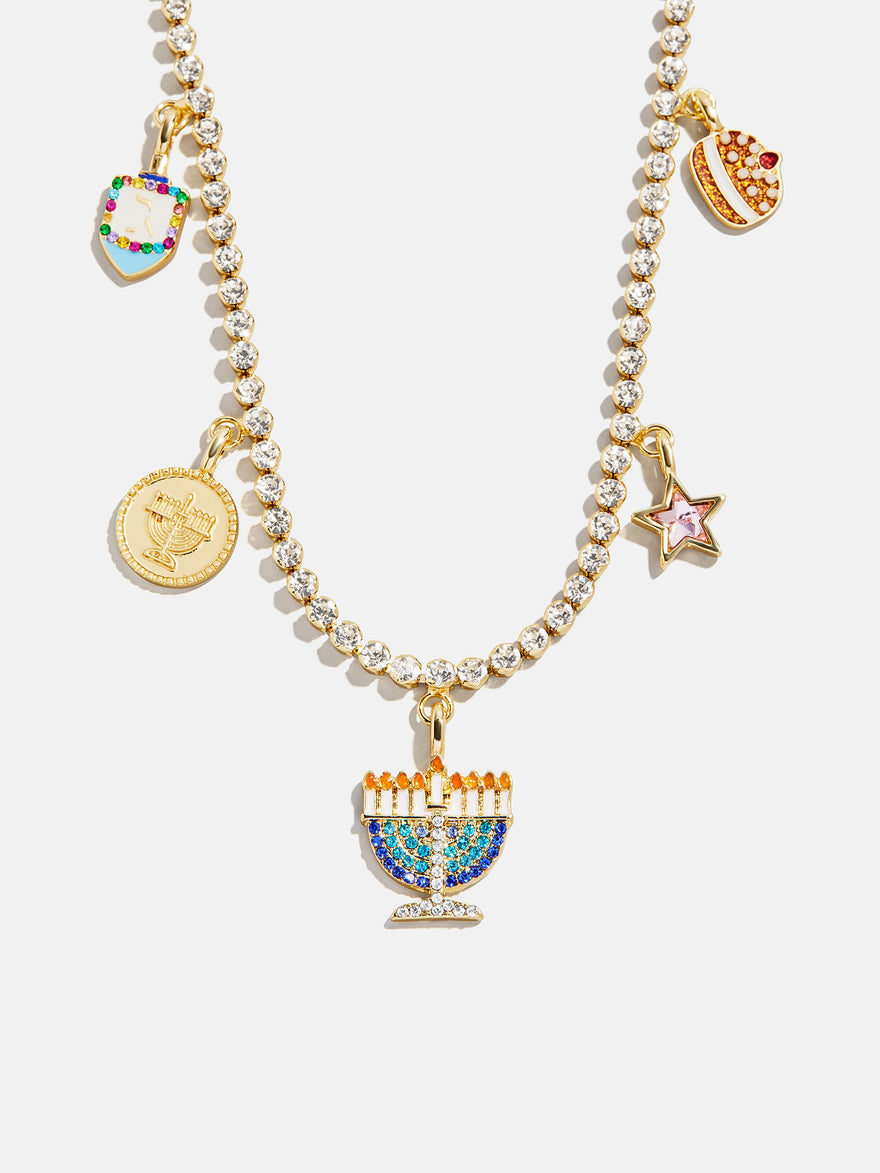 Happy Hanukkah Kids' Charm Necklace - Menorah