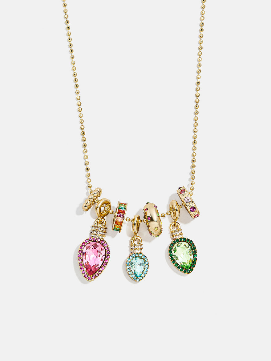 Merry & Bright Christmas Charm Necklace - Christmas Lights