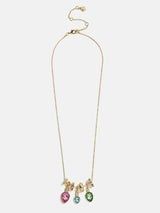 BaubleBar Merry & Bright Christmas Charm Necklace - Christmas Lights - 
    Gold ball chain with holiday charms 
  
