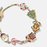 Holly Jolly Christmas Charm Bracelet - Gingerbread Man
