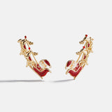 Reindeer Ride Crawler Earrings - Reindeer Sleigh