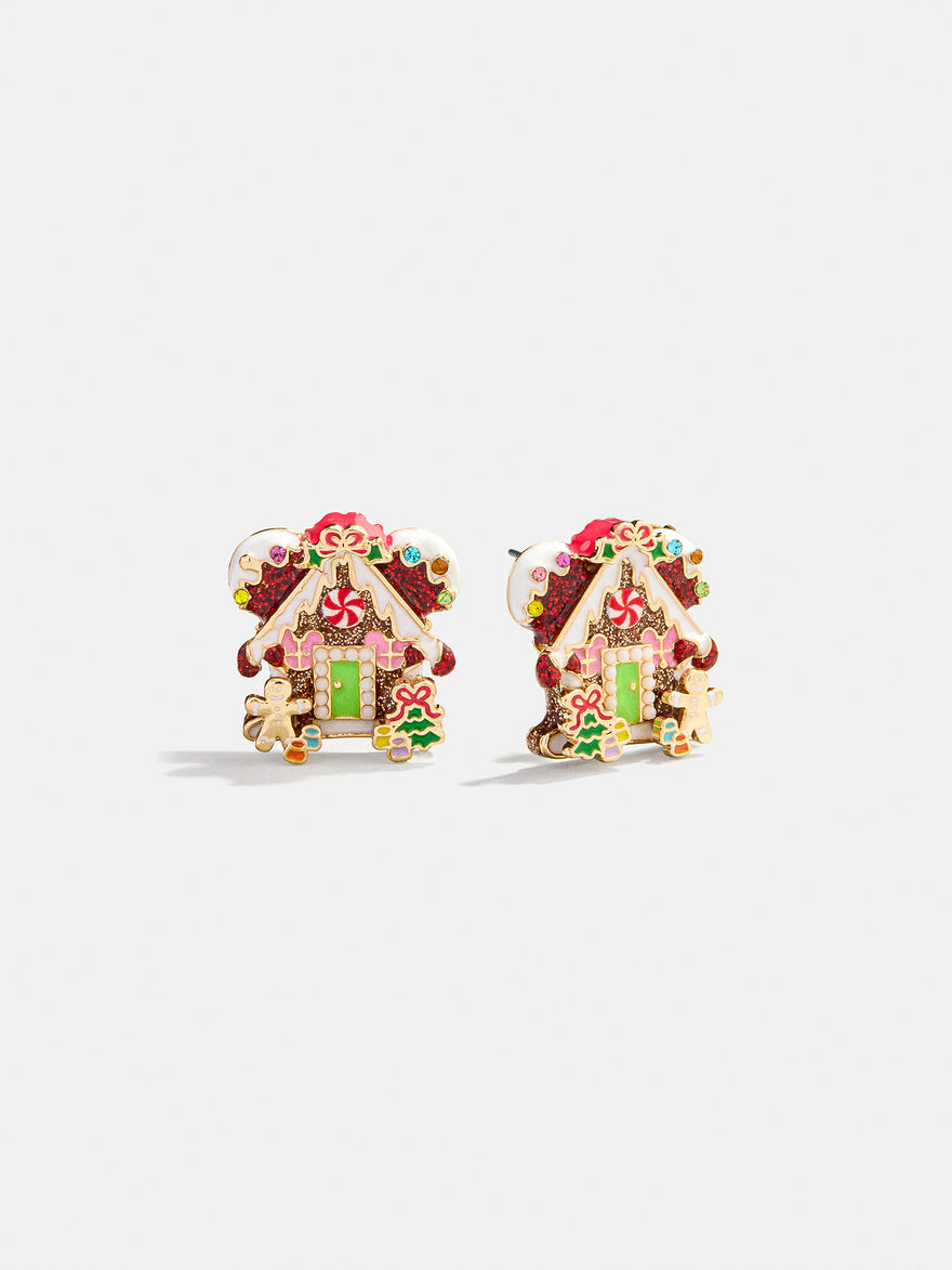 Disney Mickey Mouse Gingerbread House Earrings - Disney Gingerbread House