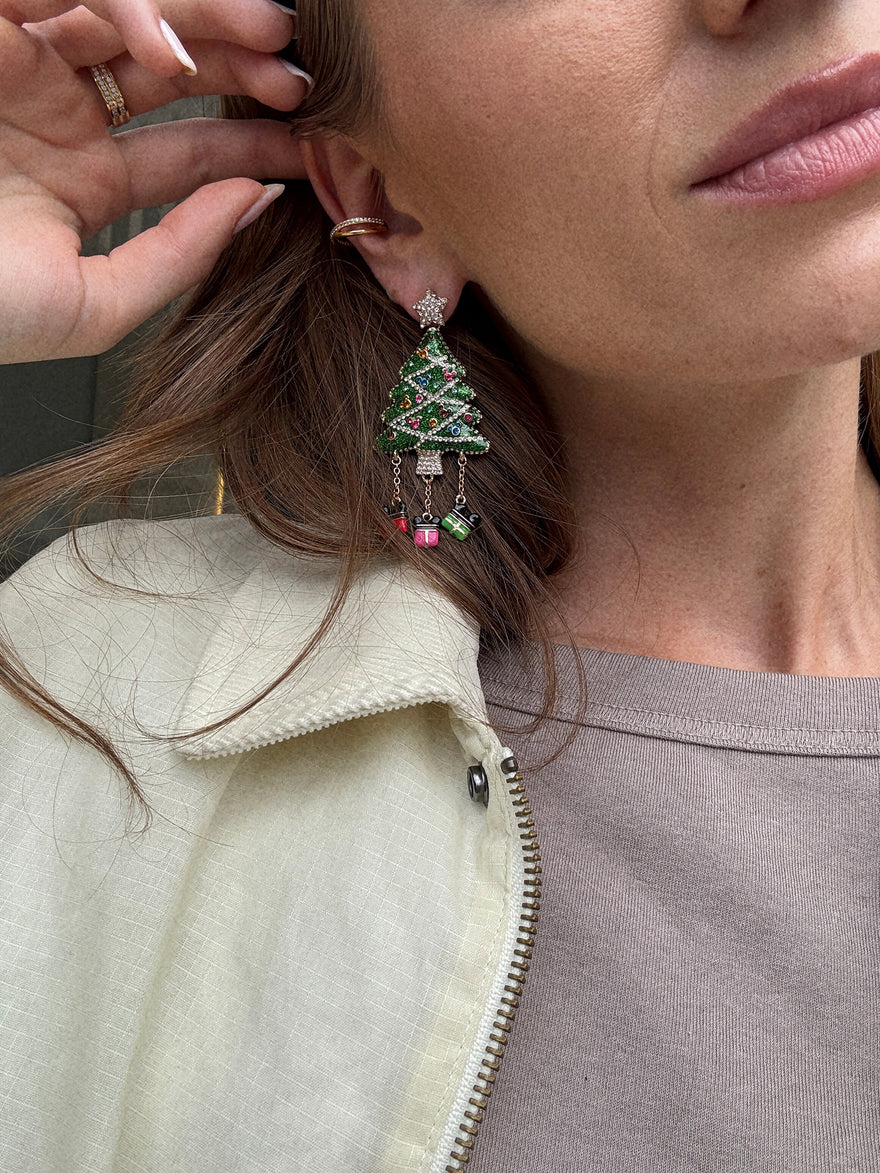 Disney Mickey Mouse Christmas Tree Statement Earrings - Christmas Tree