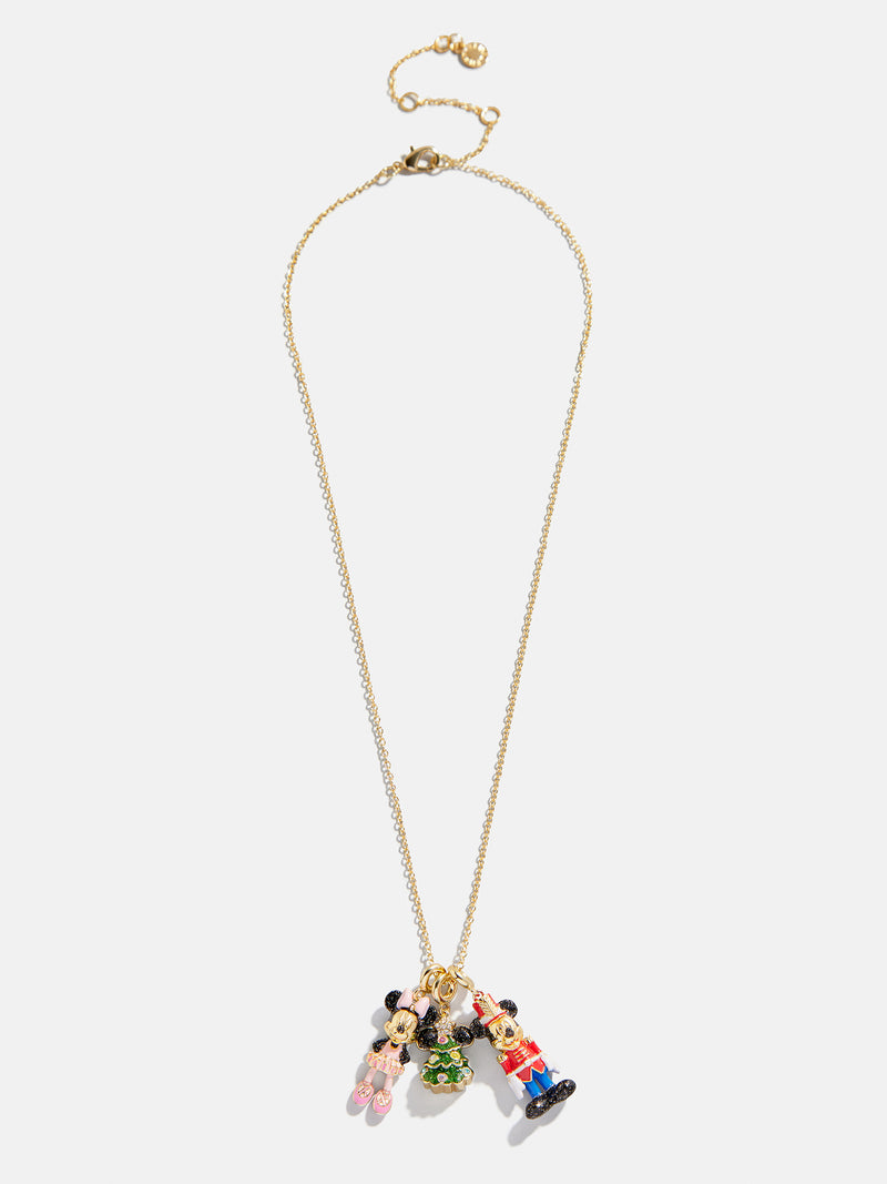BaubleBar Disney Mickey Mouse & Minnie Mouse Nutcracker Charm Necklace - Multi - 
    Gold chain with Christmas charms 
  
