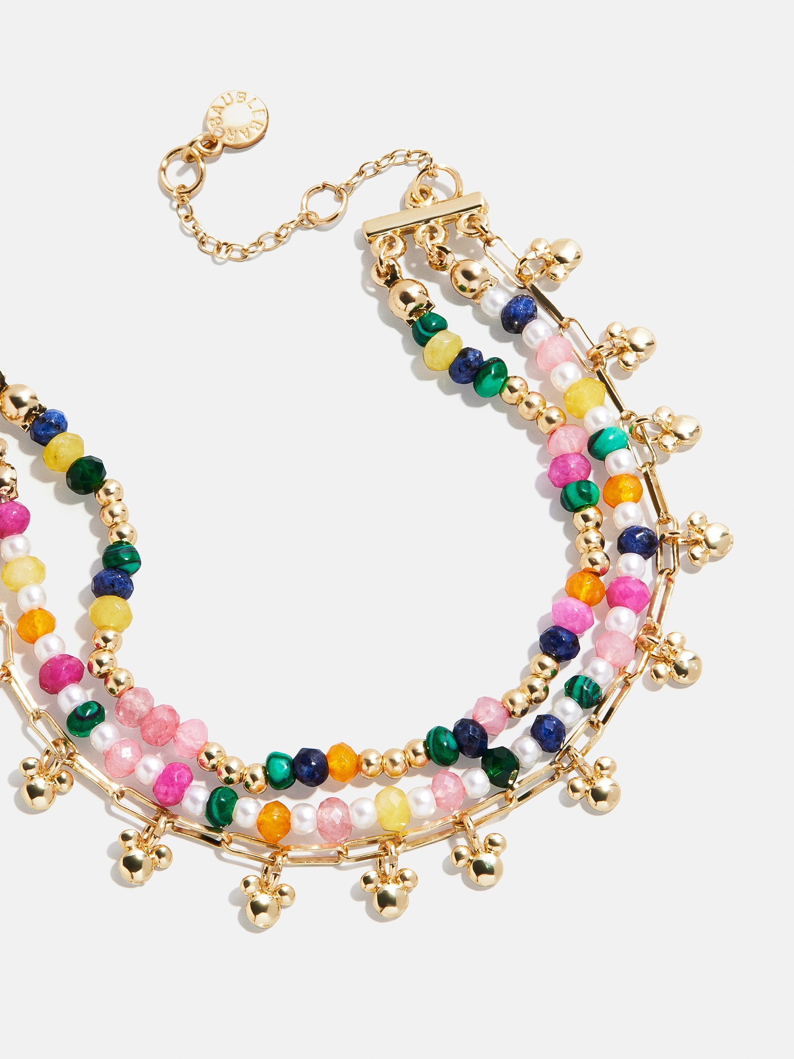 Disney Mickey Mouse Semi-Precious Layered Bracelet - Gold/Multi