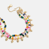 Disney Mickey Mouse Semi-Precious Layered Bracelet - Gold/Multi