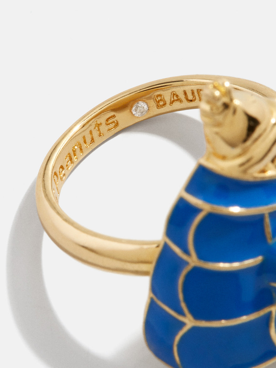 Peanuts Snoopy Puffer Jacket Ring - Gold/Blue