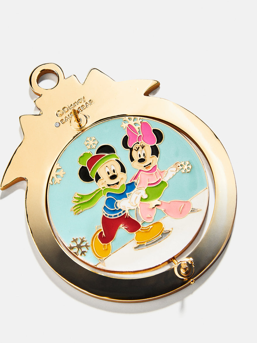 Disney Mickey & Minnie Mouse Reversible Christmas Pin - Mickey Mouse & Minnie Mouse