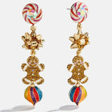 Season’s Treatings Christmas Statement Earrings - Gingerbread Man