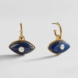 Semi-Precious Evil Eye Earrings - Gold/Blue