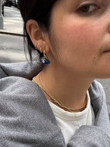 BaubleBar Semi-Precious Evil Eye Earrings - Gold/Blue - 
    Gold huggie earrings 
  
