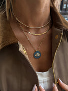 Evil Eye Pendant Necklace - Gold/Blue