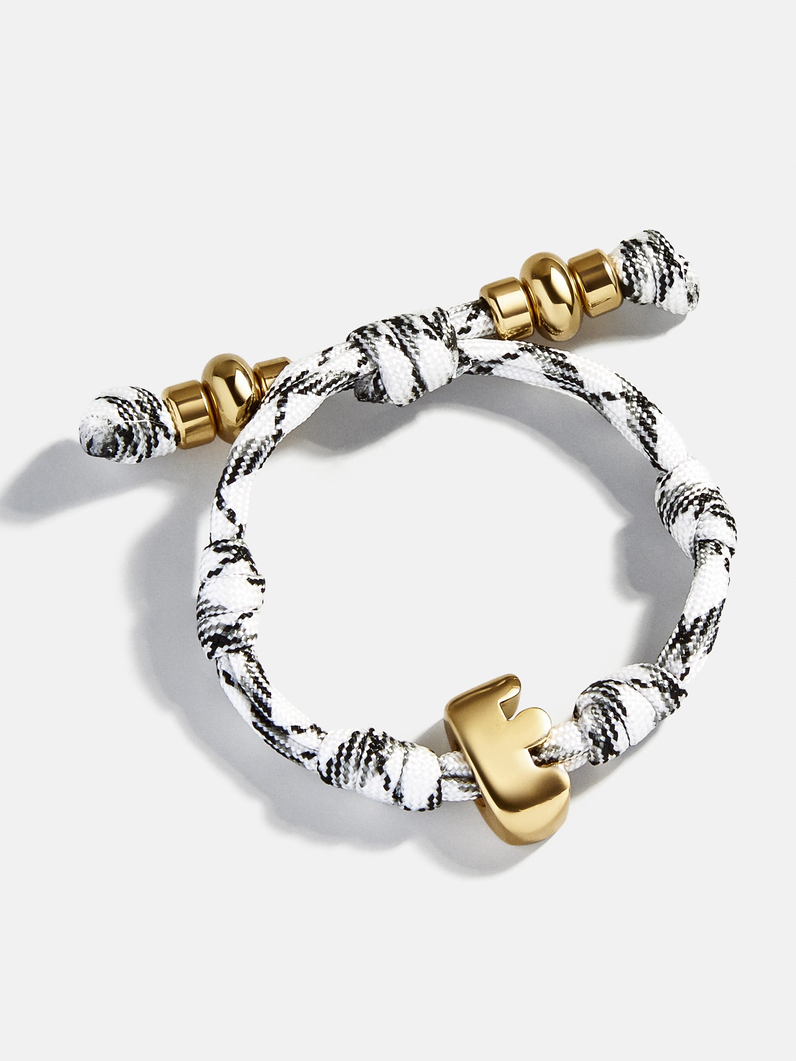 Knotty Initial Bracelet - Onyx/White