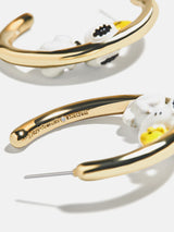 BaubleBar Peanuts Snoopy & Woodstock 3D Hoop Earrings - Snoopy & Woodstock - 
    Gold hoops
  
