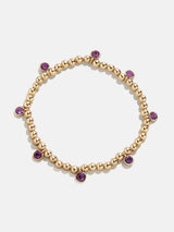 BaubleBar Birthstone Pisa Bracelet - Amethyst - 
    Gold beaded bracelet for stacking
  
