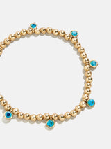 BaubleBar Birthstone Pisa Bracelet - Aquamarine - 
    Gold beaded bracelet for stacking
  
