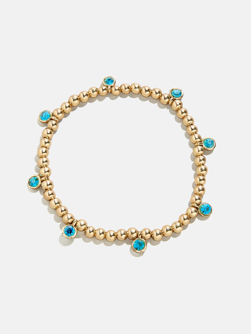 BaubleBar Birthstone Pisa Bracelet - Aquamarine - 
    Gold beaded bracelet for stacking
  
