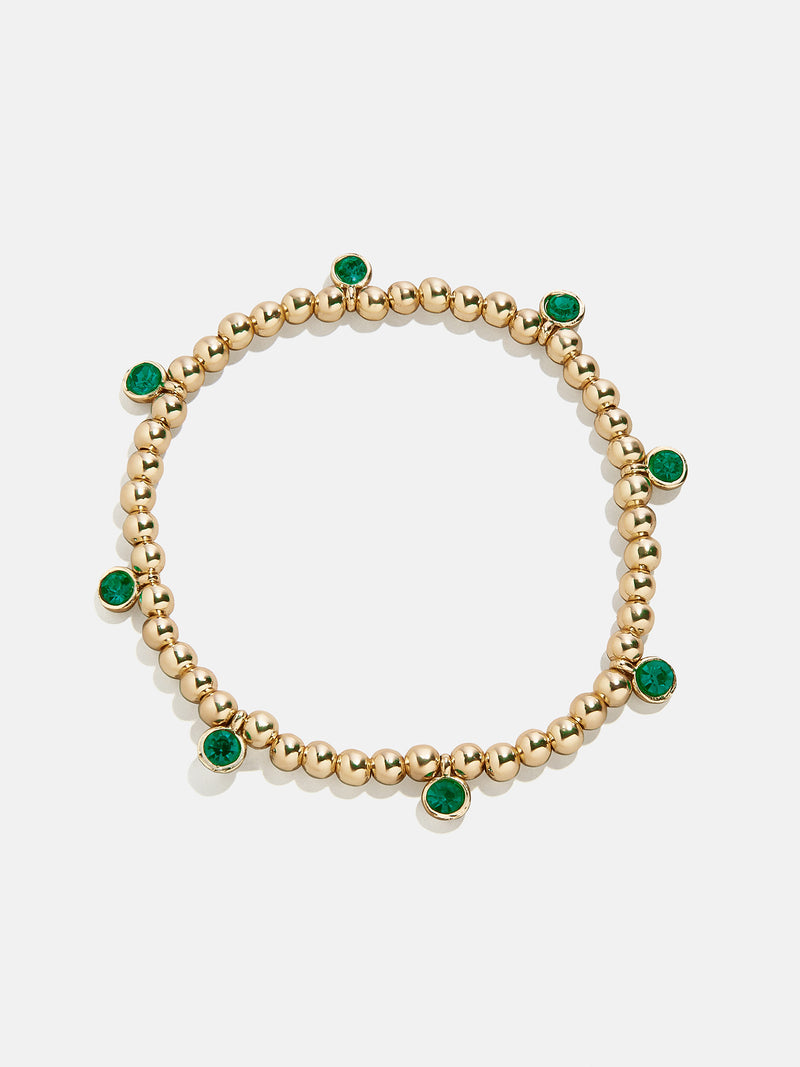 BaubleBar Birthstone Pisa Bracelet - Emerald - 
    Gold beaded bracelet for stacking
  
