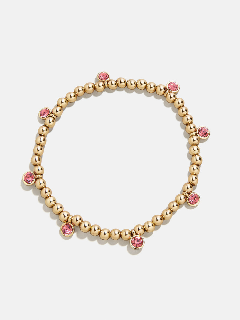 BaubleBar Birthstone Pisa Bracelet - Rose - 
    Gold beaded bracelet for stacking
  
