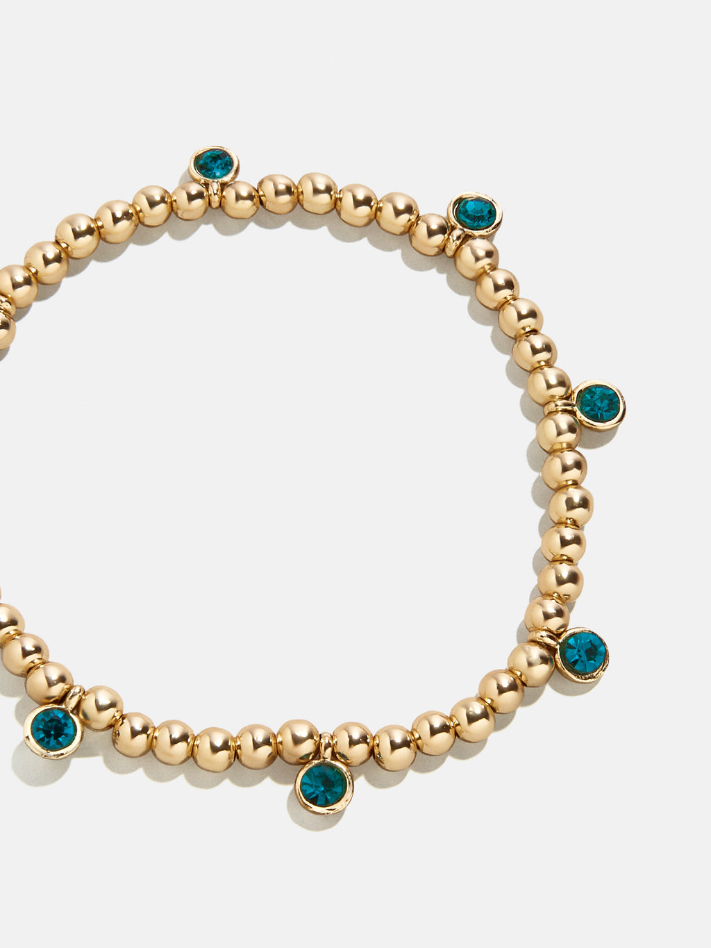 Birthstone Pisa Bracelet - Blue Zircon – Gold beaded bracelet for