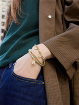 BaubleBar Birthstone Pisa Bracelet - Aquamarine - 
    Gold beaded bracelet for stacking
  
