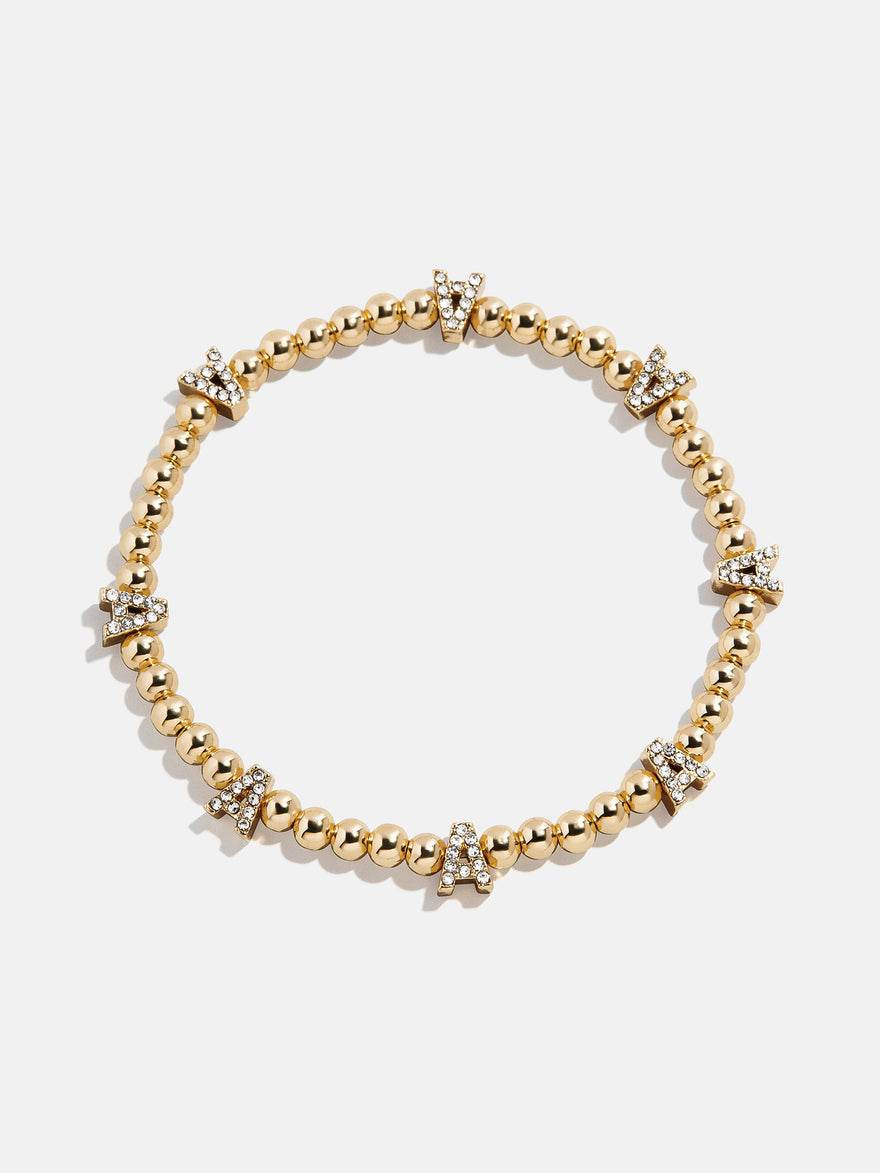 Gold/Pavé Repeating Initial Pisa Bracelet - A