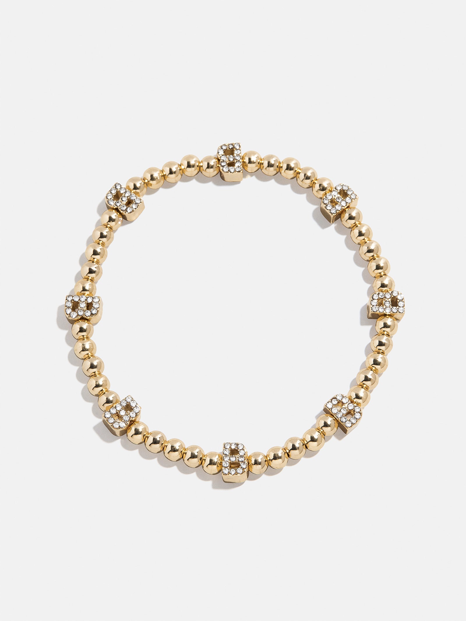Gold/Pavé Repeating Initial Pisa Bracelet - B