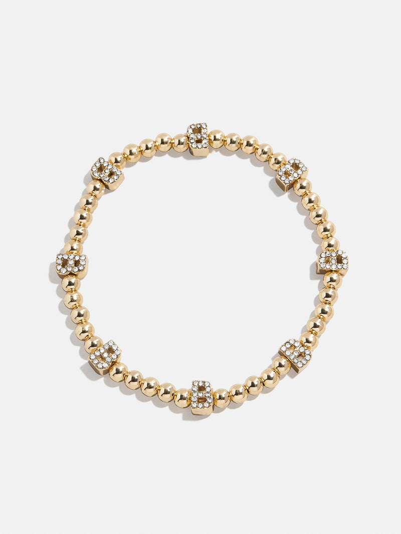 Gold/Pavé Repeating Initial Pisa Bracelet - B