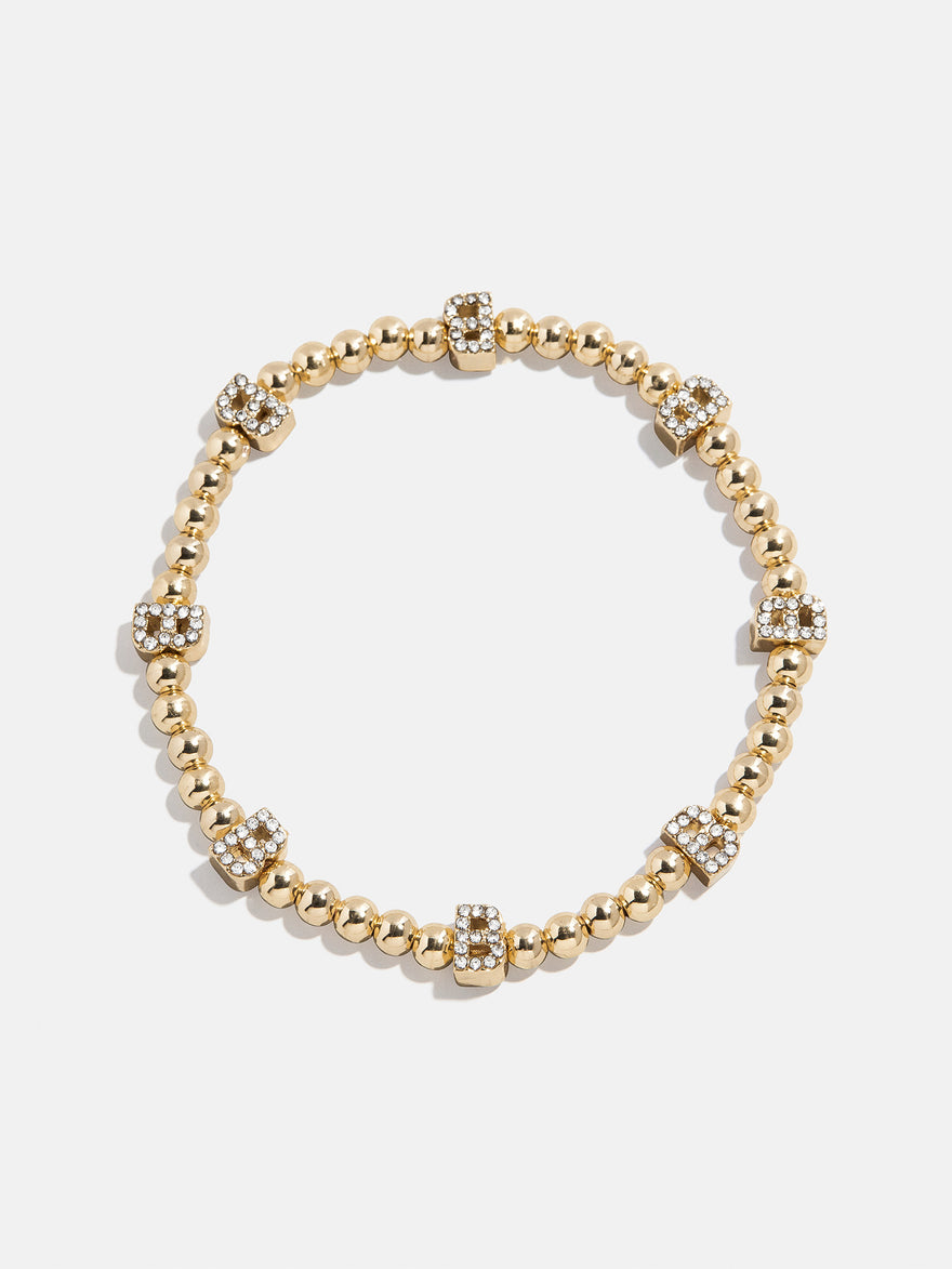 Gold/Pavé Repeating Initial Pisa Bracelet - B