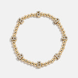 Gold/Pavé Repeating Initial Pisa Bracelet - B