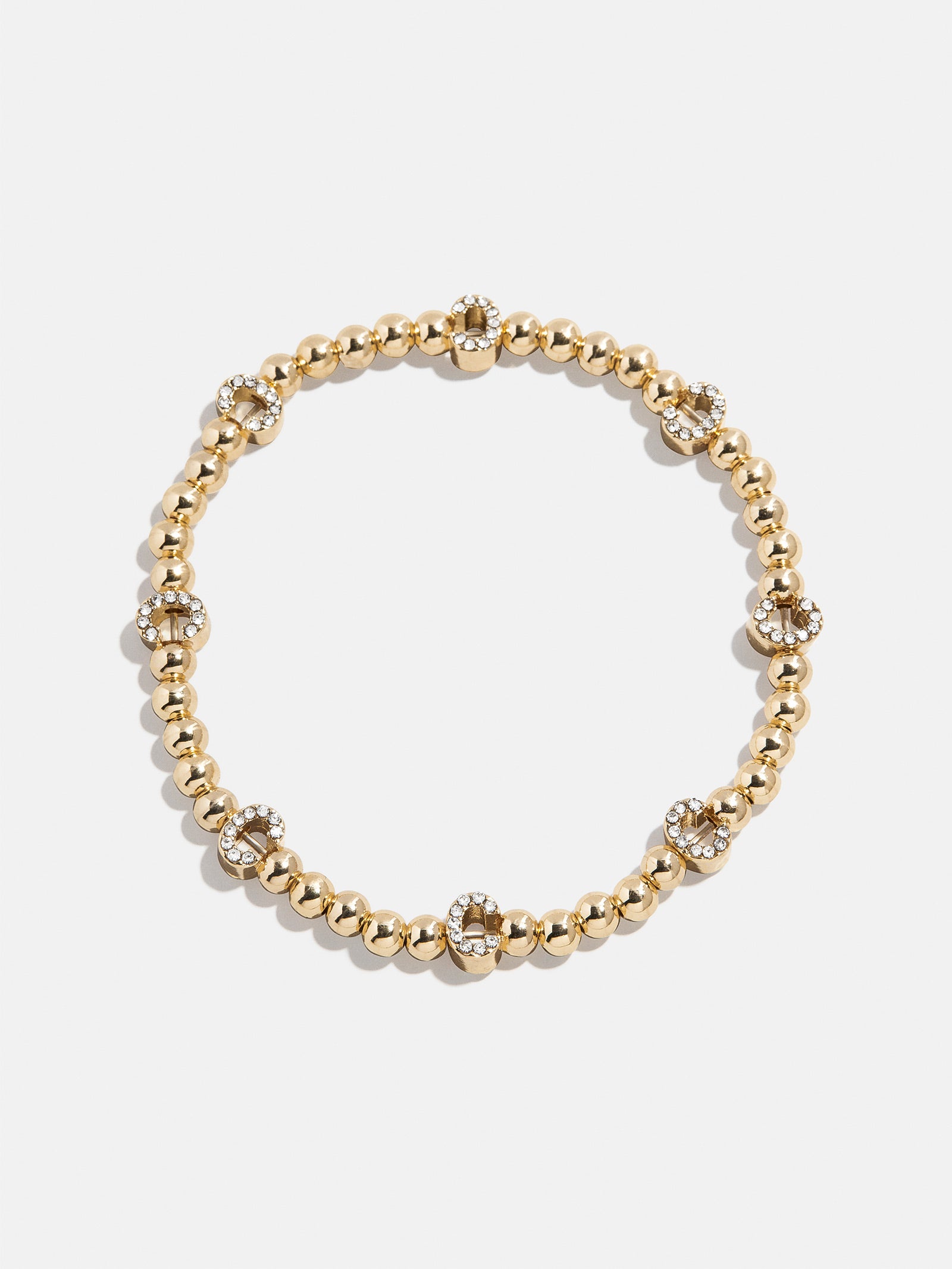 Gold/Pavé Repeating Initial Pisa Bracelet - C