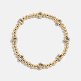 Gold/Pavé Repeating Initial Pisa Bracelet - C